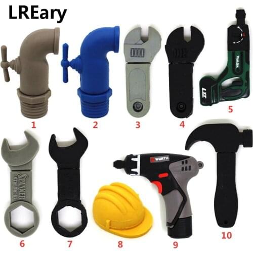 Creative Tool Pendrive Wrench USB Flash Drive 4GB Pen drive 8GB 16GB 32GB 64GB Hammer/Faucet/Electric drill model Memory Stick