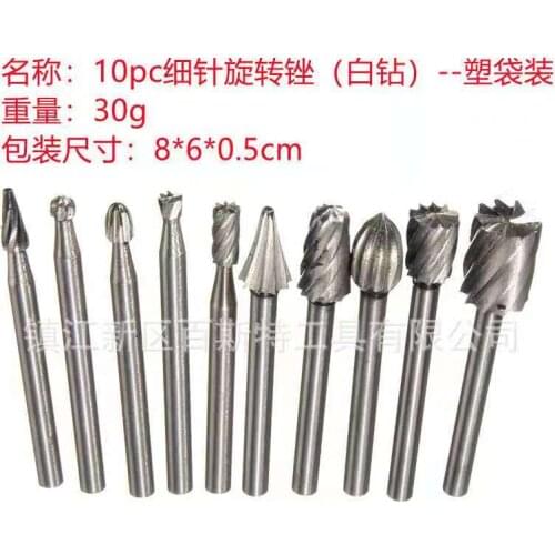 6/10pcs Titanium Dremel Routing Wood Rotary Milling Rotary File Cutter Woodworking Carving Carved Knife Cutter Tool