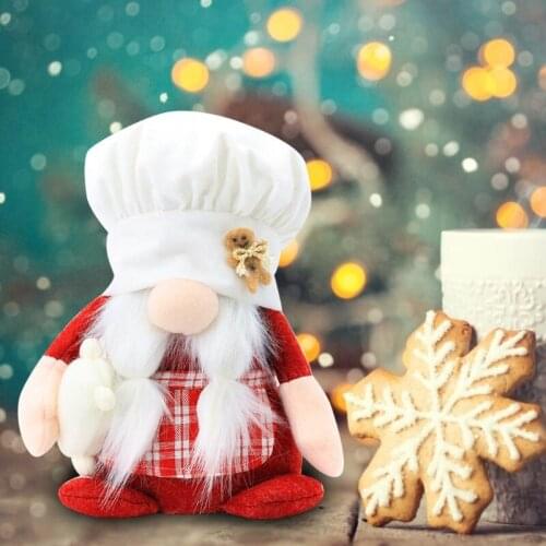 G5AB Chef Gnome Plush Doll for Tiered Tray Shelf Table Party Wedding Home Decoration