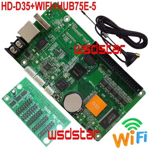 HD-D35+WIFI+HUB75E-5 512*128 Asynchronous Full Color Control Card Work with P2 P2.5 P3 P4 P5 P6 P7.62 LED Module LED Display