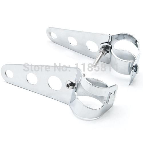 Chrome Headlight Bracket Mount For Yamaha Suzuki Honda VT Shadow Spirit Kawasaki Chopper Bobber Cafe Racer