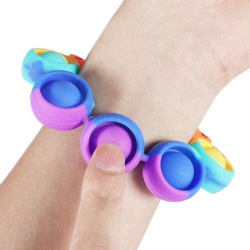 Push Bubble Bracelet Puzzle Wristband Toys Autism Special Needs Relaxing Concentration Training Squeeze Toy