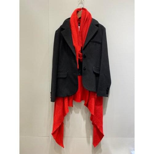 2020FW Autumn Fashion Women High Quality Knitted Patchwork Jacket For Ladies Casual Coat Outerwear 3 Color Tutu