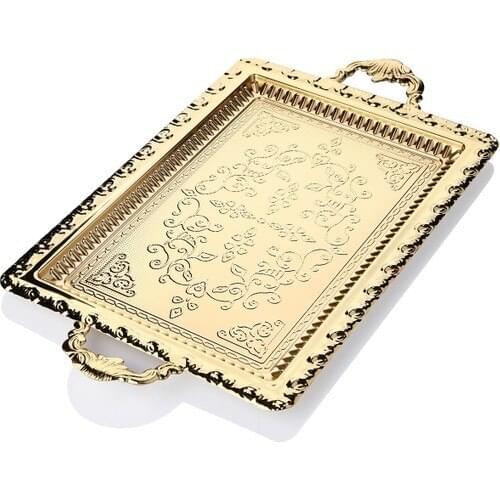 Queens Kitchen Tarnish Lux Gold Plated Rectangle Tray