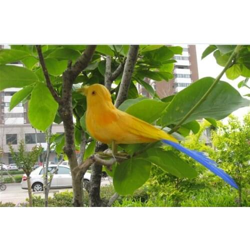 Cute simulation yellow bird polyethylene & furs small bird model gift about 16cm 0959
