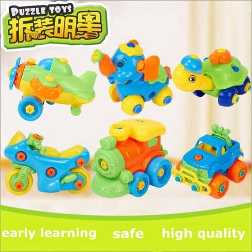 Early Learning Education DIY Screw Nut Group Installed Plastic 3d Puzzle Disassembly Motorcycle Kids Toys for Children Jigsaw