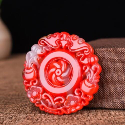 Natural Xinjiang Colorful Gobi Jade Hand Carving Jade Pendant Jewelry Lucky Safety Amulet Necklace Pendant Fine Jewelry