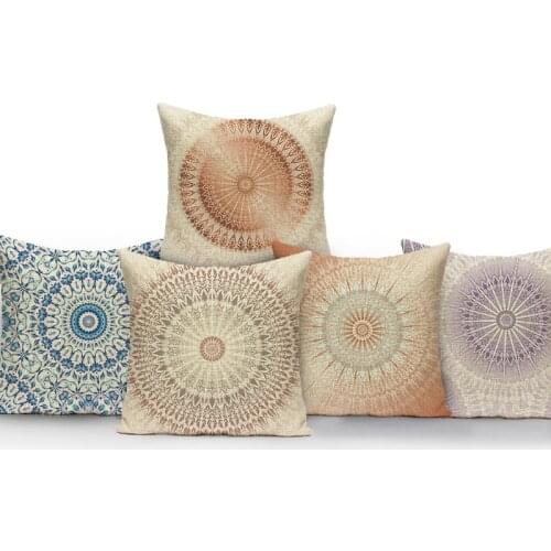 Plant Pattern Pillowcases for Pillows 45x45cm Mandala Pillow Decor Geometry Cushion Cover Pillows Decorative for Living Room