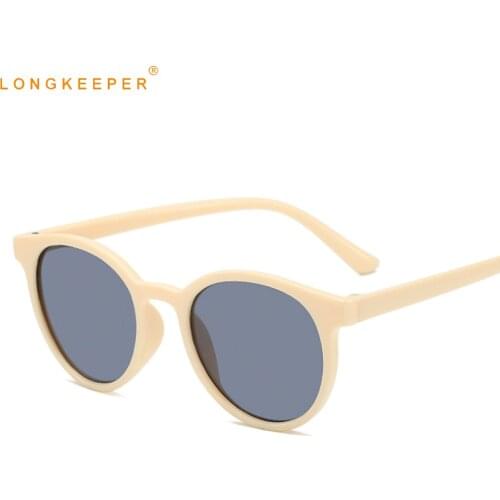 LongKeeper Fashion Round Sunglasses Women Brand Designer Vintage Cat Eye Sun Glasses Ladies Shade Eyewear UV400 Goggles Oculos