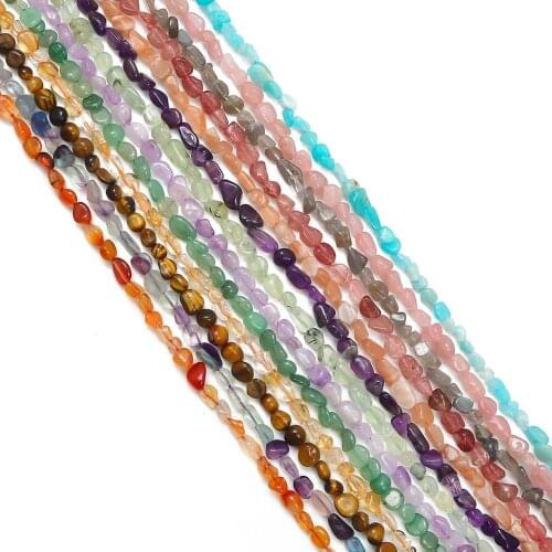 Wholesale Natural Irregular Stone Beads Crystal Amethysts Quartz Agates Chip Beads For Jewelry Making DIY Bracelet Necklace 38cm