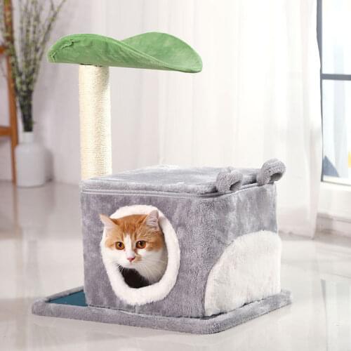 Pet Multifunctional Cats Nest Small Climbing Frame Grabbing Column Multi-layer Platform Sisal Hemp Grinding Claw Cute Cat Climb