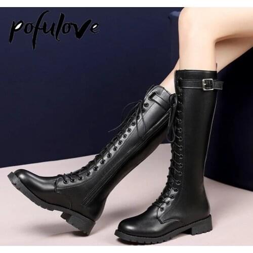 POFULOVE Women's High Boots