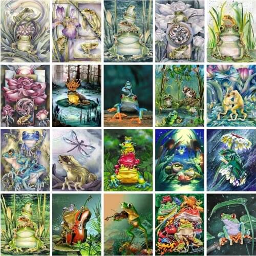 Full Round 5D Diamond Painting Frog Handicraft Diamond Embroidery Sale Animal Cross Stitch Kit Rhinestone Mosaic Home Decoration