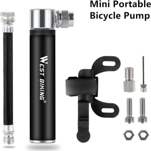 Mini Portable Bicycle Pump Cycling Hand Air Pump for Bike Tire Inflator Schrader Presta Valve Ball Needle Hose MTB Accessories