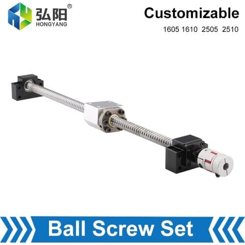 SFU Package: End Machined Ball Screw + Ball Nut + BK/BF Support Bearing + Coupler Aluminum Profiler + Nut Seat CNC Router