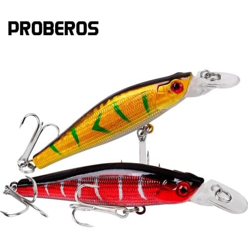 PROBEROS 1pcs Minnow Fishing Lures 9cm-3.54" 3D Eyes Artificial Hard Bait 8.3g-0.29oz Pesca Wobbler Crankbaits Carp Bass Tackle