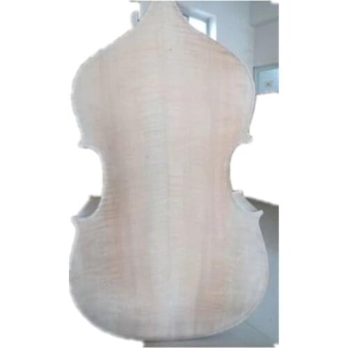 Hand carved solid wood white unfinished 3/4 upright bass,spurce top/maple back