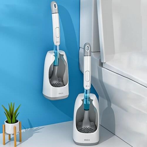 Silicone Toilet Brush TPR Toilet Brush Kit Wall-mounted Floor Type Liquid Toilet Brush for Floor WC Bathroom Cleaning Accessorie