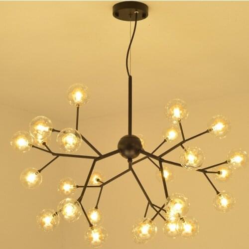 Nordic modern iron herringbone branch pendant light glass ball bubble living room restaurant bedroom bar hanging lighting E27