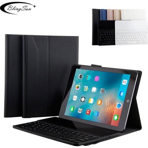 Glass Mirror Keyboard Case For iPad 9.7 2018 2017 / iPad Air 2 1 Smart PU Leather Cover Folio Stand for iPad 5 6 Pro 9.7'' Case