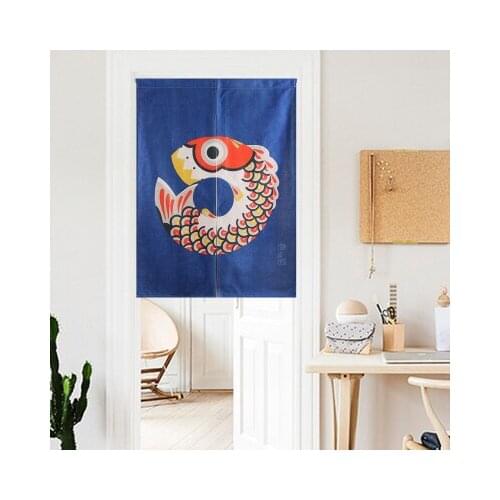 Japanese style cloth fish door curtain cotton linen izakaya porch kitchen home children living room decoration cooking shop