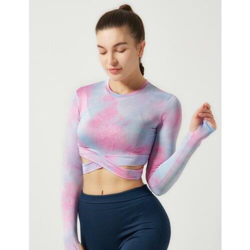 Crop Tops Sports Suits for Women Long Sleeve Yoga Shirts for Women Tracksuits Workout Shirts SportsWear Teens Tops 2020 Autumn