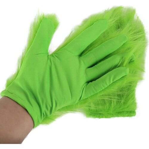 Funny Christmas Cosplay Gloves Green Gloves Halloween Carnival Cosplay Costume Accessories
