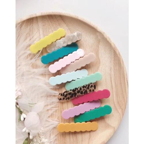 60+Colors New Korean version of childrens headwear hairpin ins girls acrylic solid color bangs clip cute baby clip hairpin