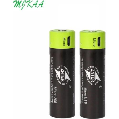 ZNTER 2Pcs 18650 Rechargeable battery 3.7V 1500mAh USB lithium polymer rechargeable battery