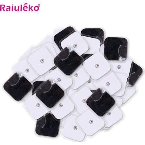 10 Pcs 4cm*4cm Electrodes Pads Use For TENS/EMS/ Electrode Pads Pin Type Physical Therapy Massager / With Button 3.5mm