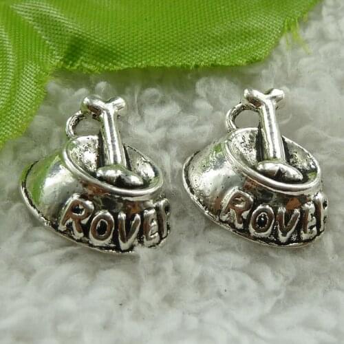 180 pieces antique silver bone charms 21x18mm #3756