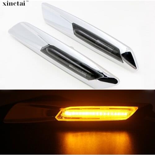 2PCS Canbus Silver LED Fender Side Marker Light Turn Signals Fender Lamp for BMW E60 E61 E90 E91 E92 E93 E81 E82 E87 E88