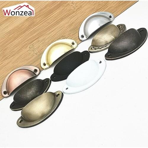 20PCS Retro Furniture Metal Cabinet Handle Kitchen Drawer Cupboard Brass Shell Pull Antique Hardware Knobs