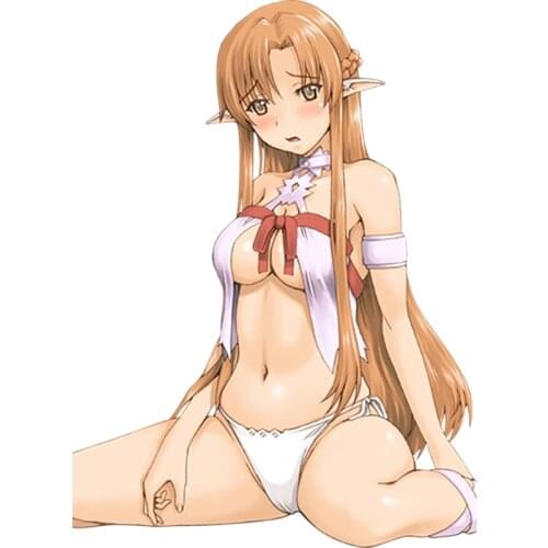 3D Car Stickers Anime Sword Art Online Sexy Girl Yuuki Asuna Decal Beauty Rear Windshield Decals PVC 13cm X 9.6cm