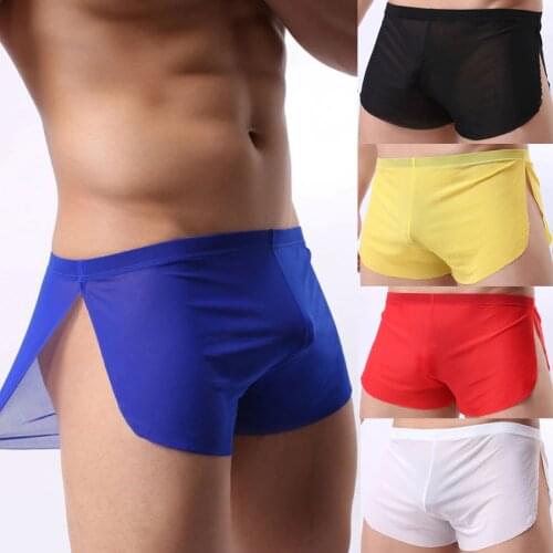 4 Sexy Underwear Briefs Gay Bikini Mens Underpants Briefs Transparent Underpants Man Ice Silk Breathable Confortable Briefs 820