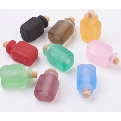 5pcs Handmade Lampwork Perfume Bottle Pendants Empty Glass Bottle For Essential Oils Diffuser DIY Wish Bottles Jewelry Making