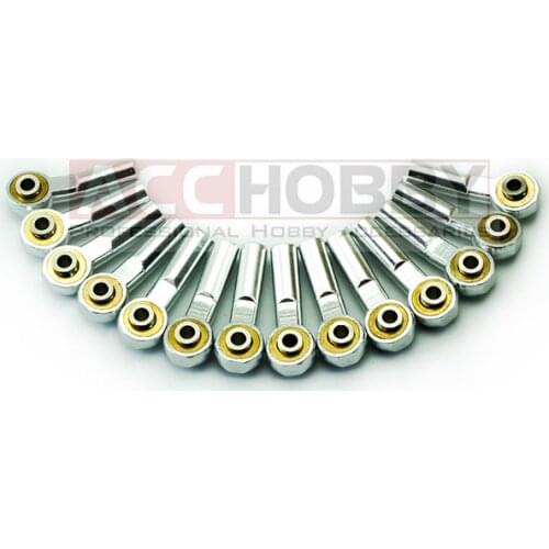 Free Shipping 10Pcs length 19/27mm Bending 18, Straight M3 ball head hole,Rod End Buckle Joints Black for RC Climbing Car