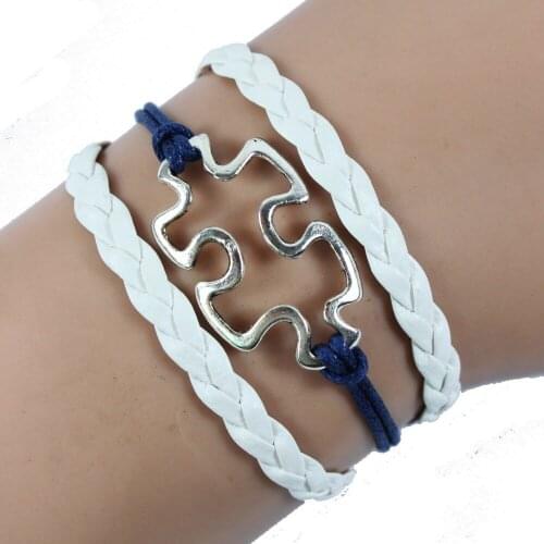 Autism Speaks Bracelet Autism Awareness Jigsaw Puzzle Piece Bracelet and Bangle