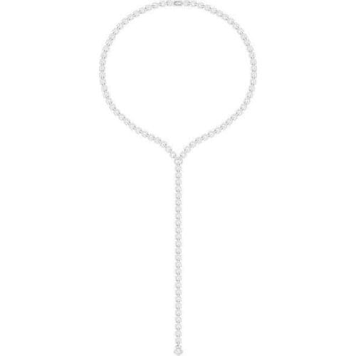 SLJELY High quality 925 Sterling Silver Full Micro Cubic Zirconia Geometric Chain Necklace Adjustable Women Luxury Brand Jewelry