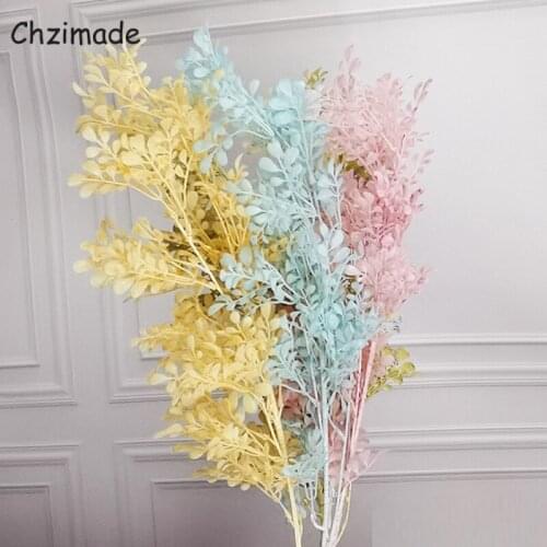 Chzimade Artificial Flowers Colorful Branch High Quality Simulation Plant Fake Flowers Long Bouquet Home Wedding Decoration