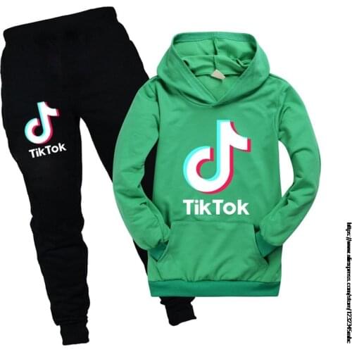 Spring Autumn Boys Girls Clothing Suits Children Tik Tok Hoodie Pants 2Pcs/Sets Fashion Kids Clothes Toddler Tracksuits