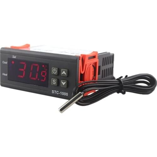 2x Dual Stage Digital Temperature Controller Fahrenheit Thermostat with Sensor for 3D Printer,Freezer,Fridge,Hatching