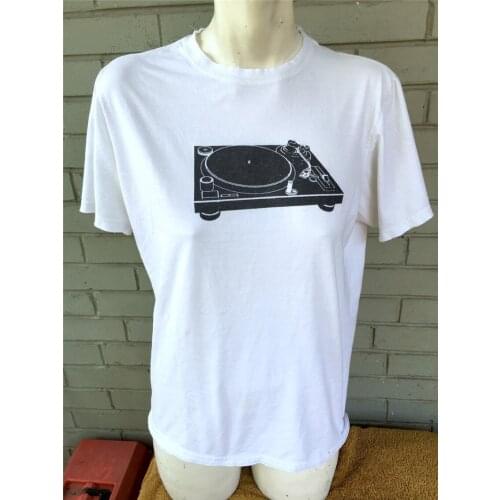 Retro Vinyl Records Turntable T-Shirt Record Player Size Small Homme Customized Tee Shirt