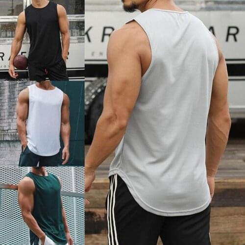 Gym Tanks Top Men Fitness Clothing Mens Bodybuilding Tanks Tops Summer Loose Gym Clothing Male Sleeveless Vest Shirts Plus Size