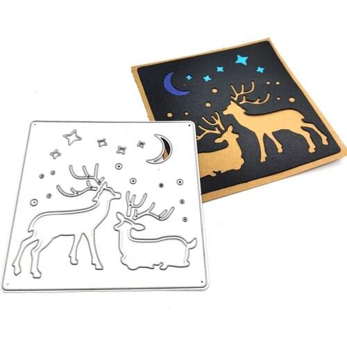 Julyarts Elk Star Moon Craft Dies Scrapbooking Material For Craft Decorative Embossing Die Cut Making Card Stencil Template New