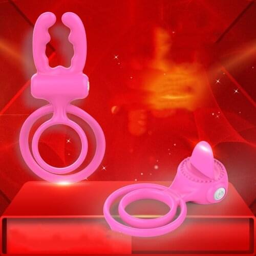Penis Ring Cock Intense Clit Stimulation Silicone Tongue Vibrator Sex Fidget Toys For Couple Adults Products Delay Ejaculation
