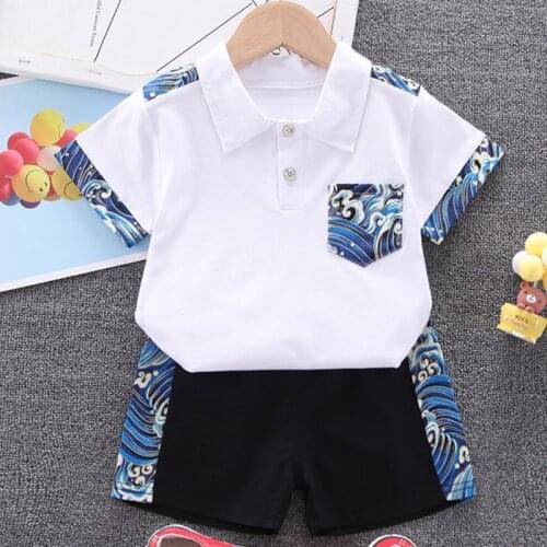 2Pcs Kids Clothes Boys Sets Summer 2021 Cotton Short Sleeve T-shirt+Shorts Baby Toddler Clothing For Boy Sets Fashion Sport Suit