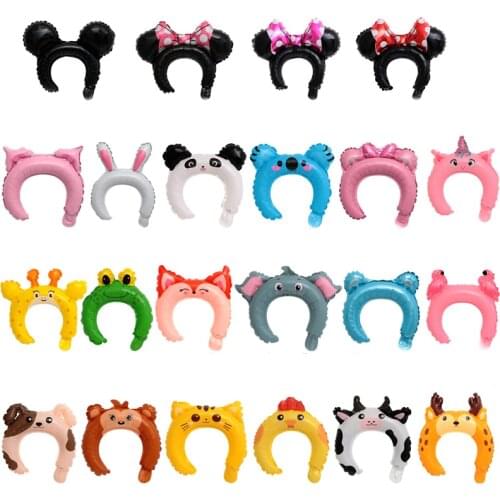 Cute Baby Headband Toy Hairband Party Balloon Cartoon Animal Hair Bands Headwear Family Girl Boy Kids Hair Accessories Headdress