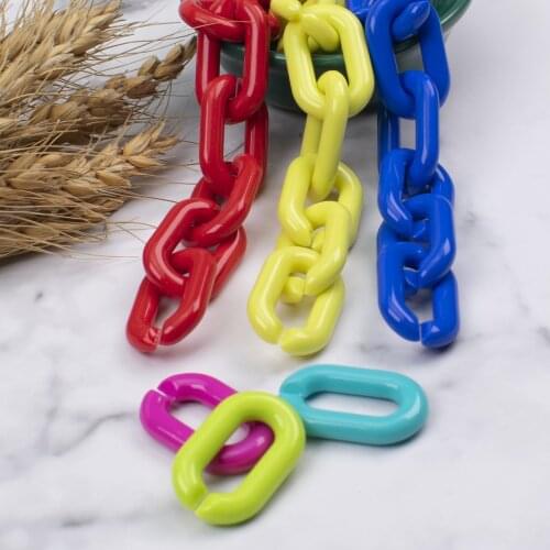 Fashion thick chains colorful big strap candy acrylic chain for women bags big handle shoulder crossbody straps bag decoration