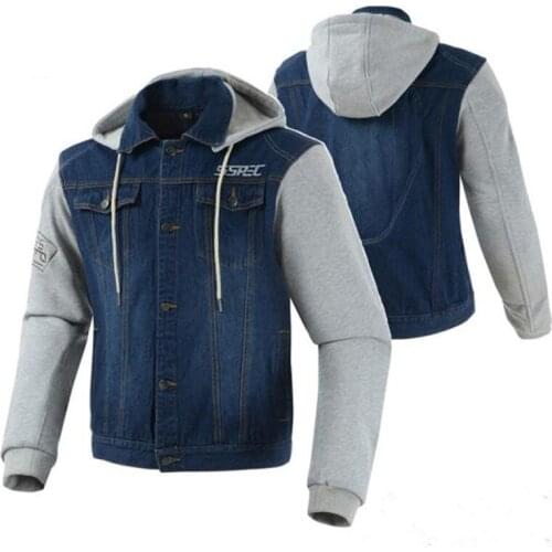 Motorcycle 2018 Mens denim motorcycle jacket summer Windbreaker jacket With protective Equipment